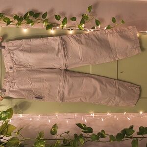 Women's White Sierra Lightweight Zip Off Pants To Shorts Beige Tan S